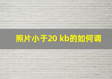 照片小于20 kb的如何调